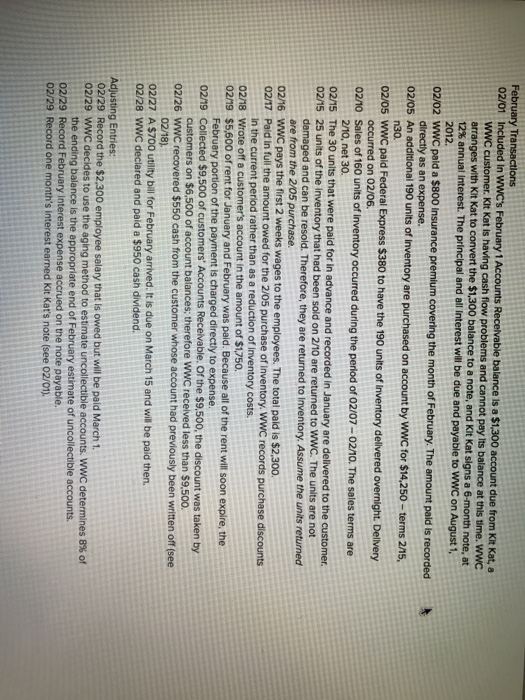 two photos Project 2: Review of Merchandising Cycle The following information applies