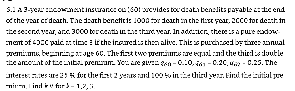 Please do step by step and include the formulas used!! Thankyou!! 6.1
