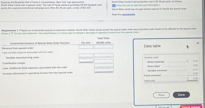  Read the requirements. Requirements 1. Prepare an incremental analysis to determine