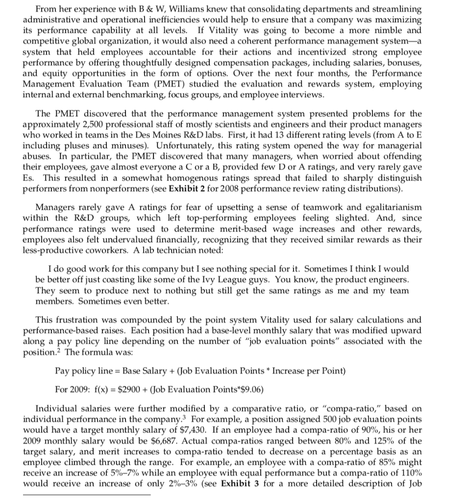 which you believe support your recommendation. Additionally, if you are recommending Vitality