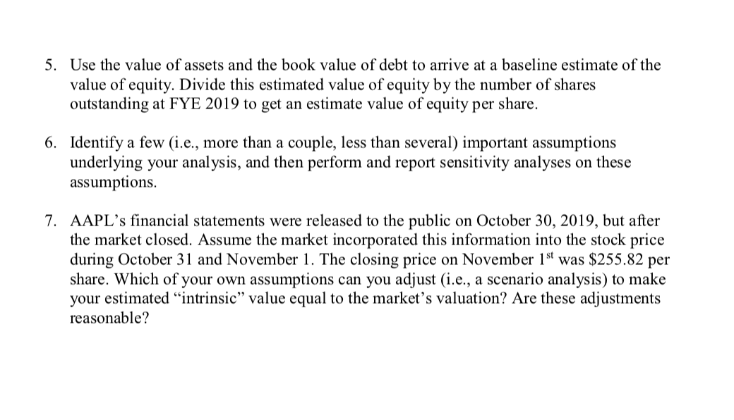 Apple, Inc. (AAPL) to value the firm's equity. Document all of the