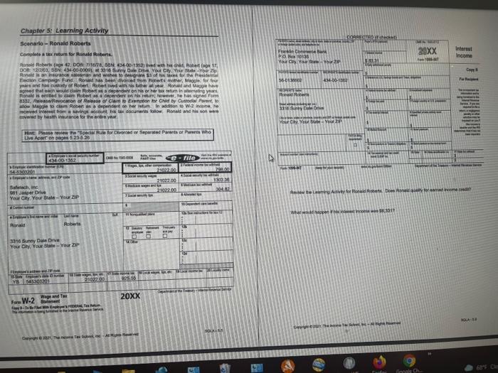 I need help with 3 and 5 please. Chapter 5: Learning Activity