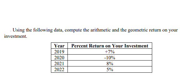 Please solve in excel and show work! Using the following data,