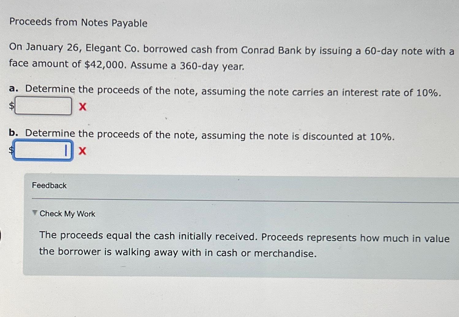  Proceeds from Notes Payable On January 26, Elegant Co. borrowed cash