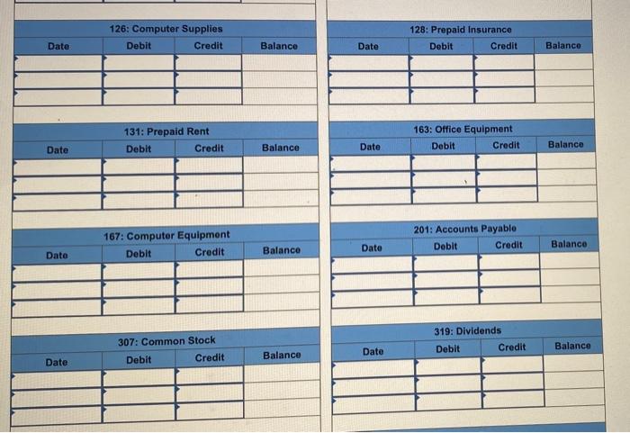Number 101 Common stock 307 Accounts Receivable 106 Dividends 319 Computer Supplies