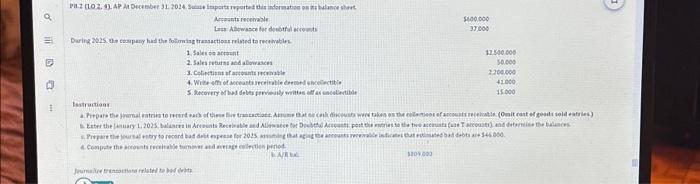  Q iii 0 C *** : P8.2 (LO 2, 4), AP