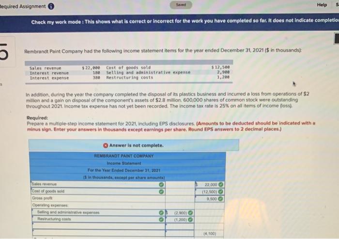  Required Assignment Seved Help S Check my work mode : This