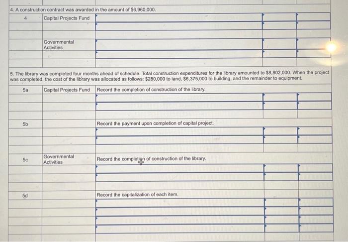 the amount of $6,960,000. \begin{tabular}{|l|l|l|l|} \hline 4 & Capital Projects Fund &