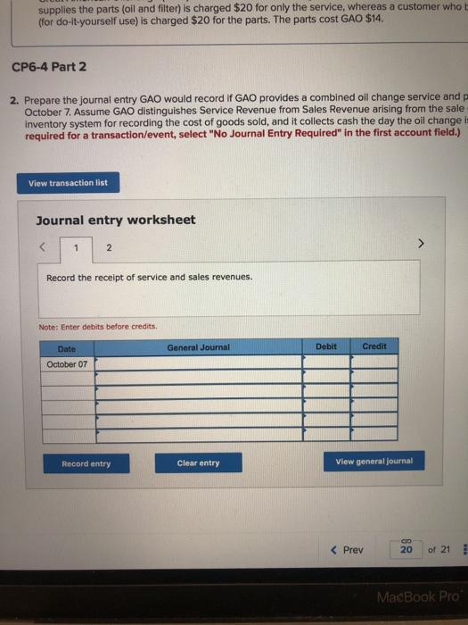 to Performance Obligations [LO 6-5) [The following information applies to the questions