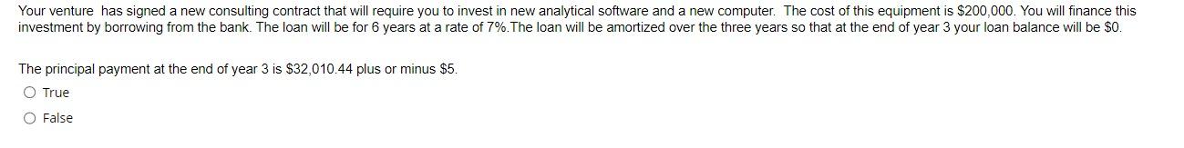  Your venture has signed a new consulting contract that will require