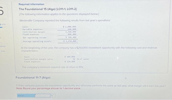 ! Required information The Foundational 15 (Algo) [LO11-1, LO11-2] [The following information