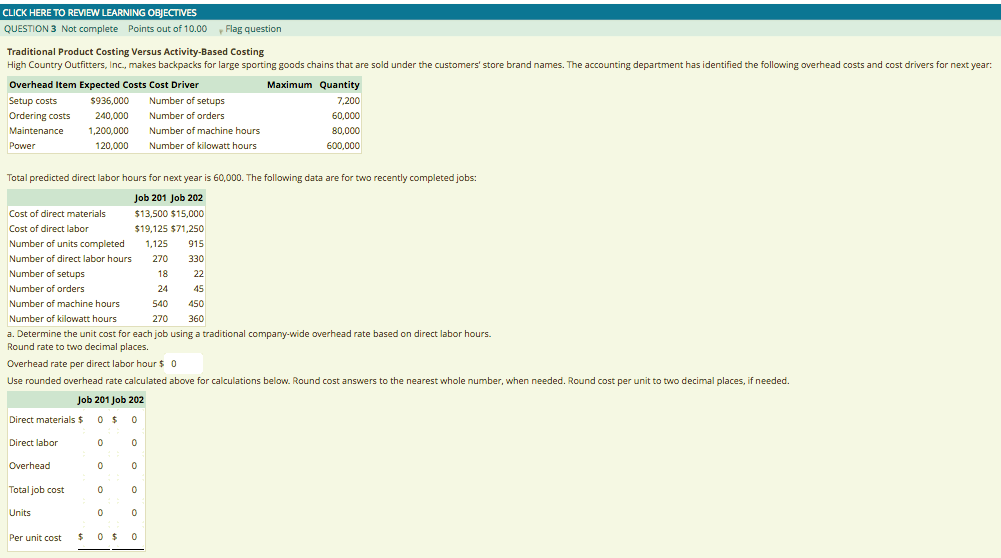 CLICK HERE TO REVMEW LEARNING OBJECTIVES QUESTION 3 Not complete Points