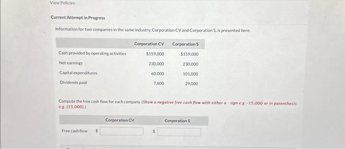  Current Attempt in Progress Information for two companies in the same