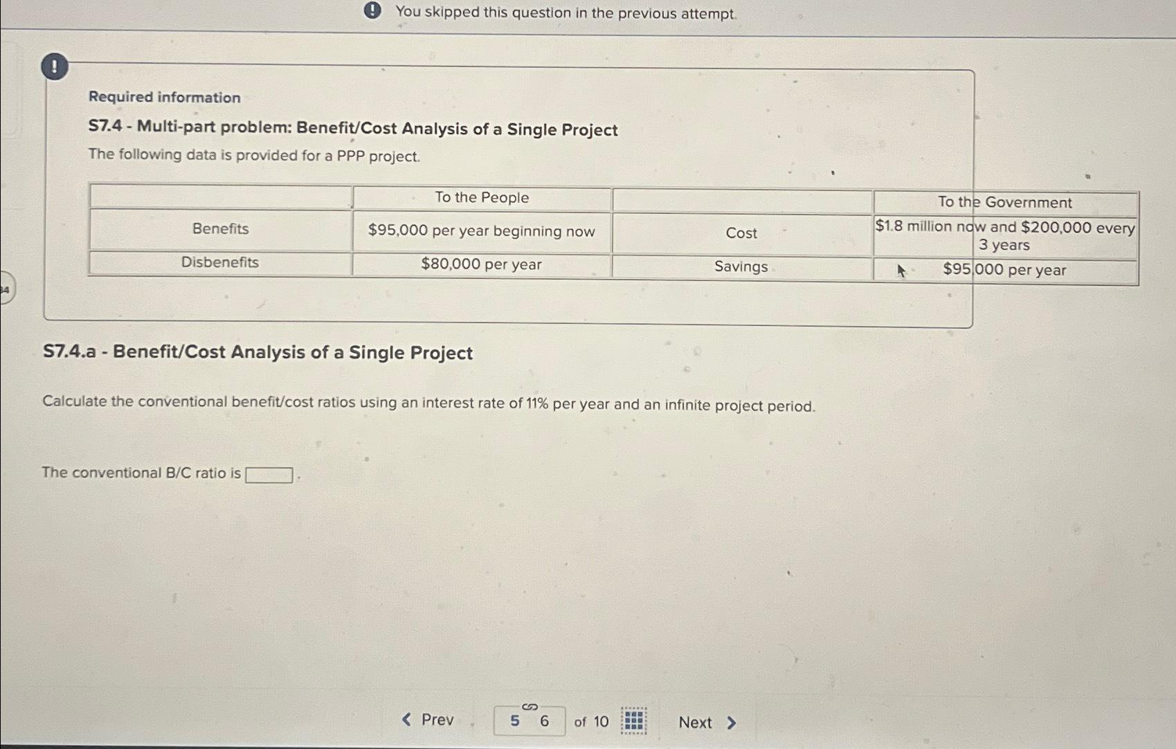  (4) You skipped this question in the previous attempt. ! Required