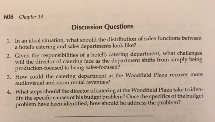 400-room first-class suburban hotel. It's early July, and Carla has just reviewed