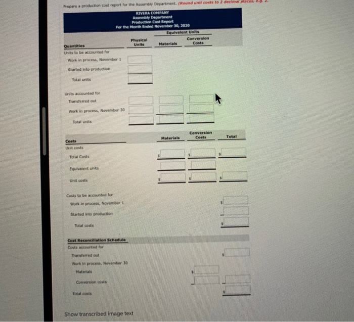 Work in process, November 1 Materials $78,900 Conversion costs 48,900 $127,800 Materials