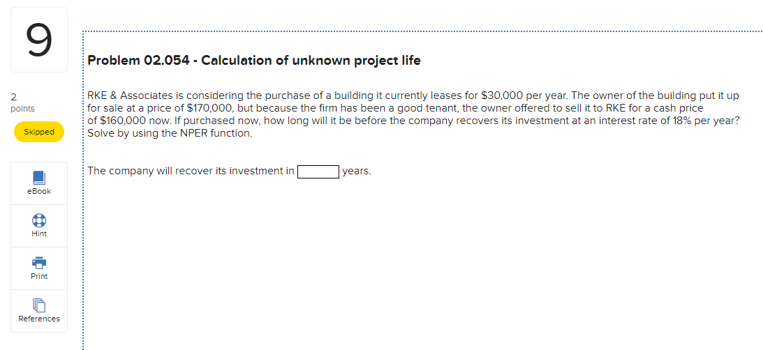  Problem 02.049- Calculation of unknown interest rate An A&E firm planning