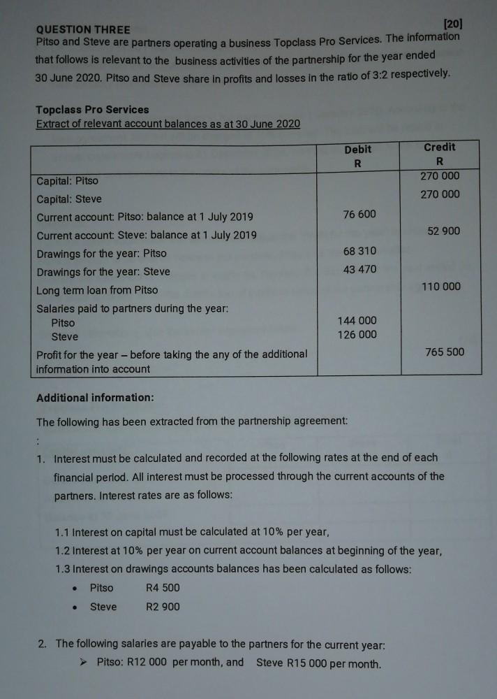  Please use Rands. Thank you Also please view the given format