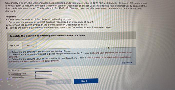 How do I solve this? On January 1, Year 1, the Diamond