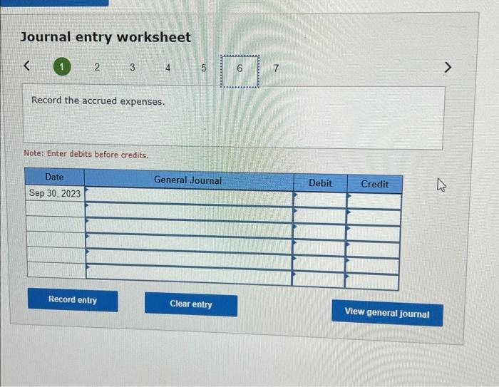 Hospitality prepares adjustments monthly and showed the following at September 30, 2023: