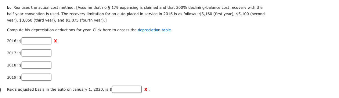 a new automobile for $41,500. He uses the car 94% for business