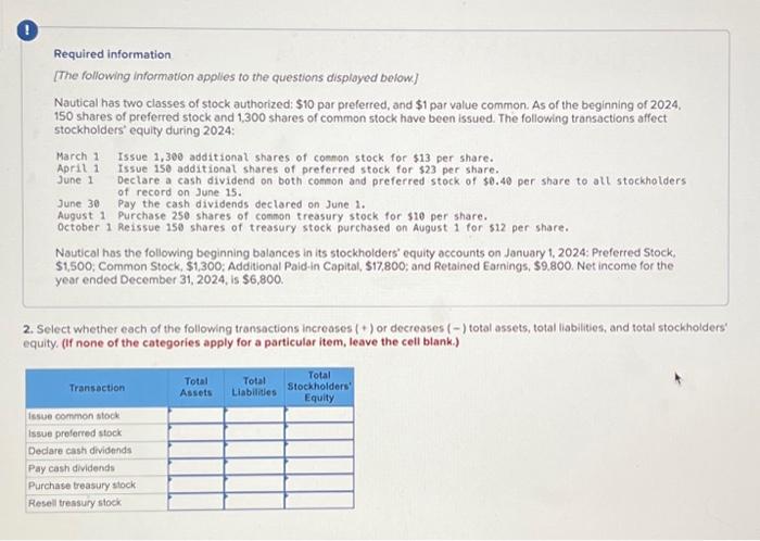 I will like your answer thanks (#6) Required information [The following information