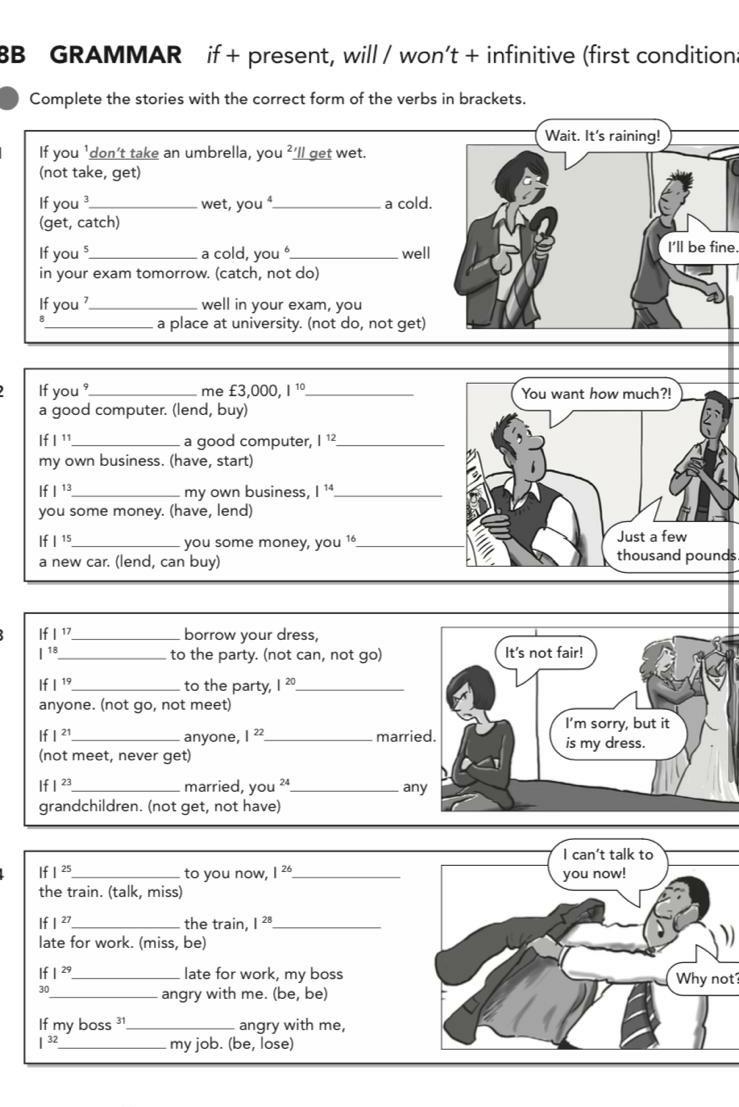  BB GRAMMAR if + present, will / won't + infinitive (first