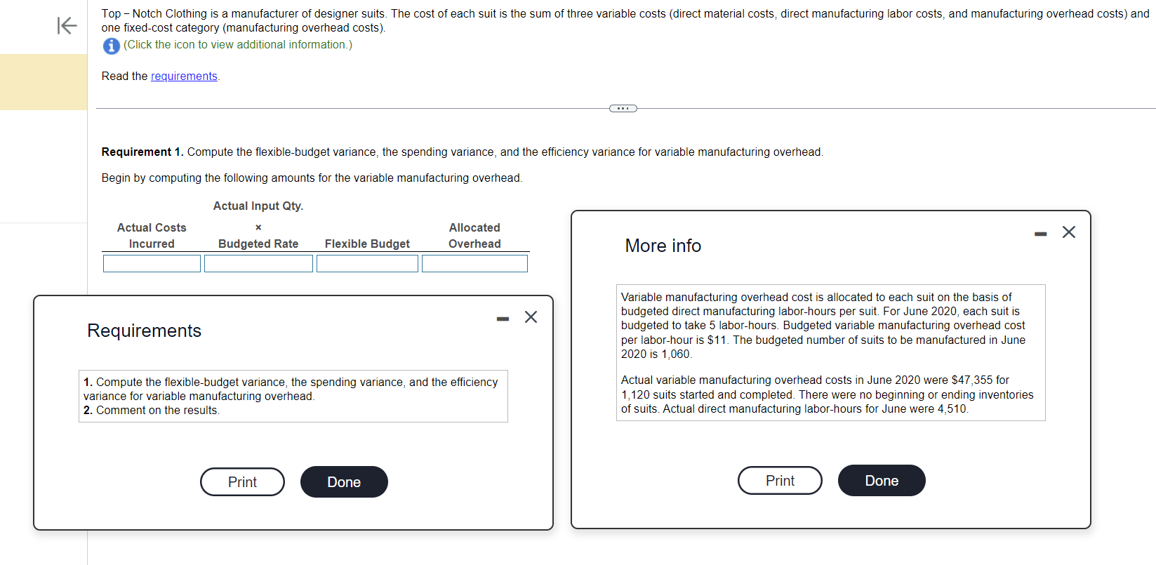  one fixed-cost category (manufacturing overhead costs). (Click the icon to view