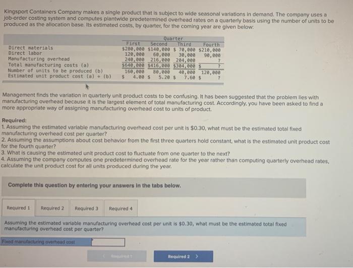  There are 4 required questions here. need help with them! Kingsport