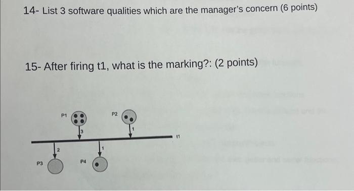  14- List 3 software qualities which are the manager's concern (