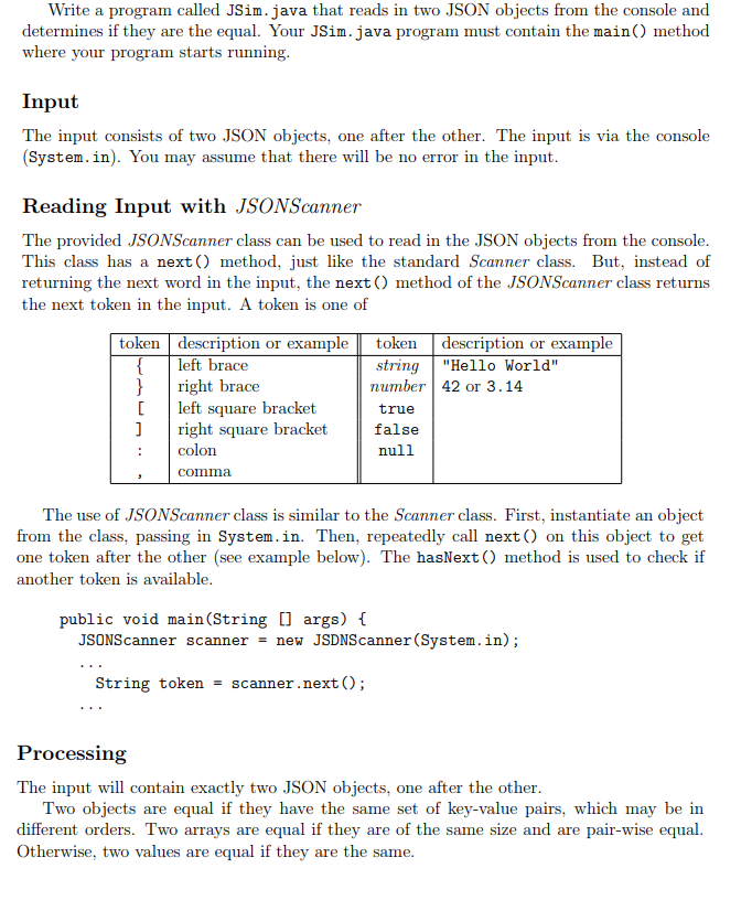 breaks up the text into JSON tokens. * The scanner provides teo