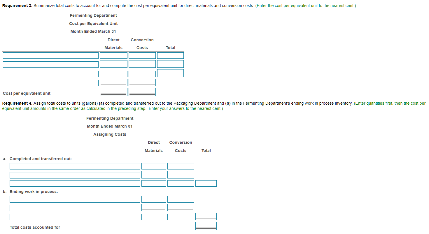 the icon to view the data from March.) Read the requirements. Requirement