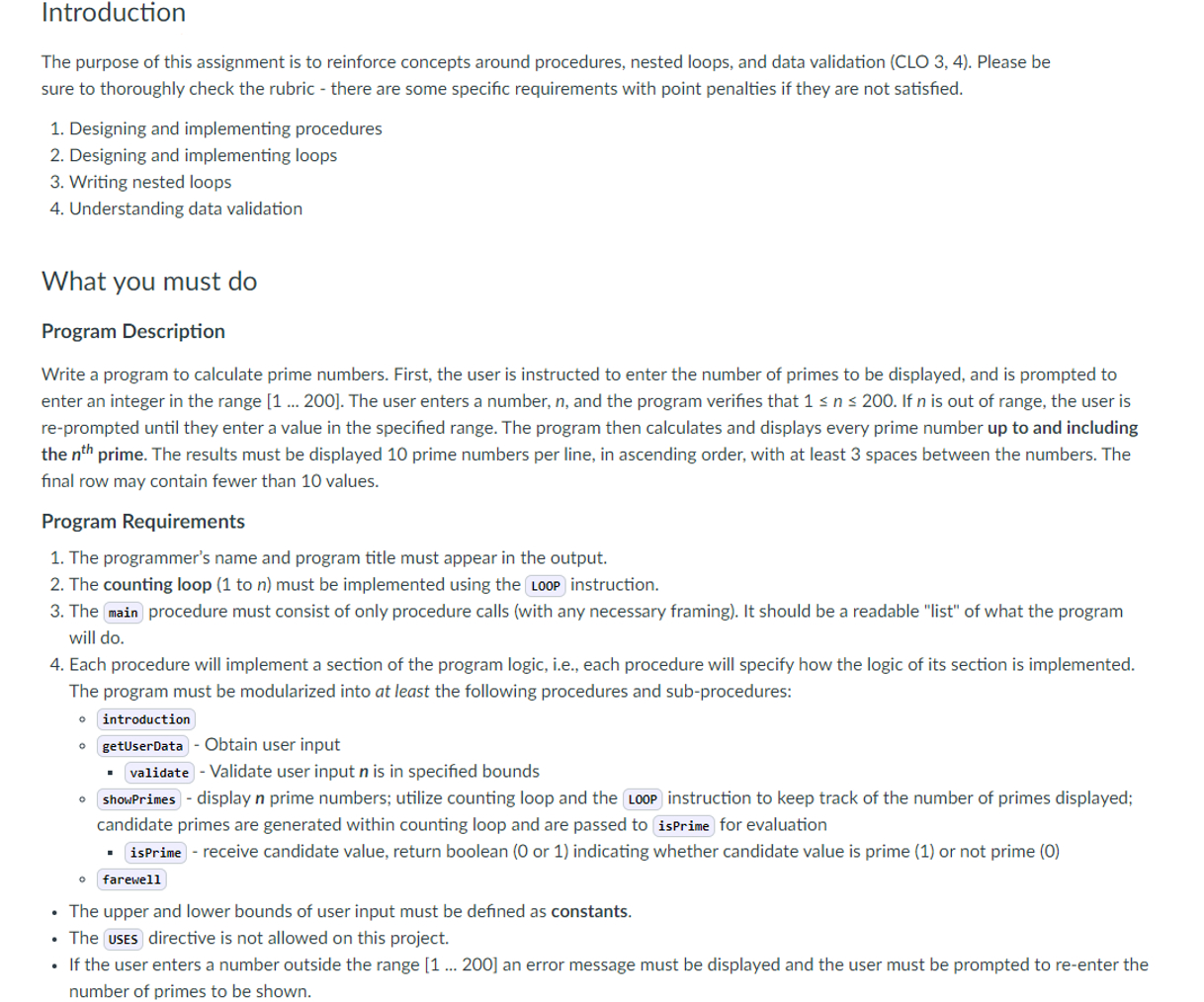  Write code in masm x86 assembly Introduction The purpose of this