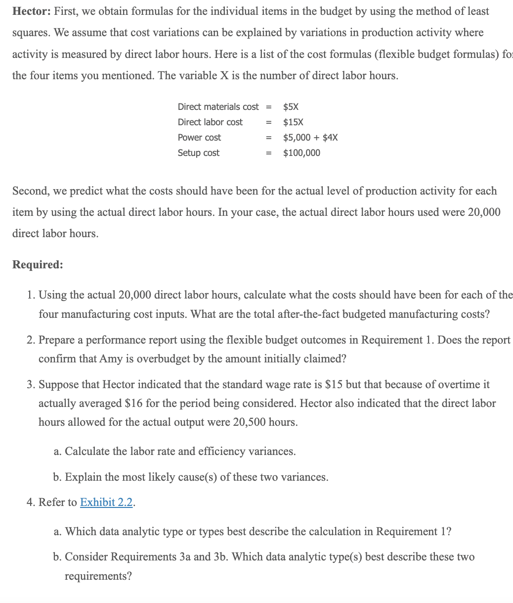 individual items in the budget by using the method of least squares.