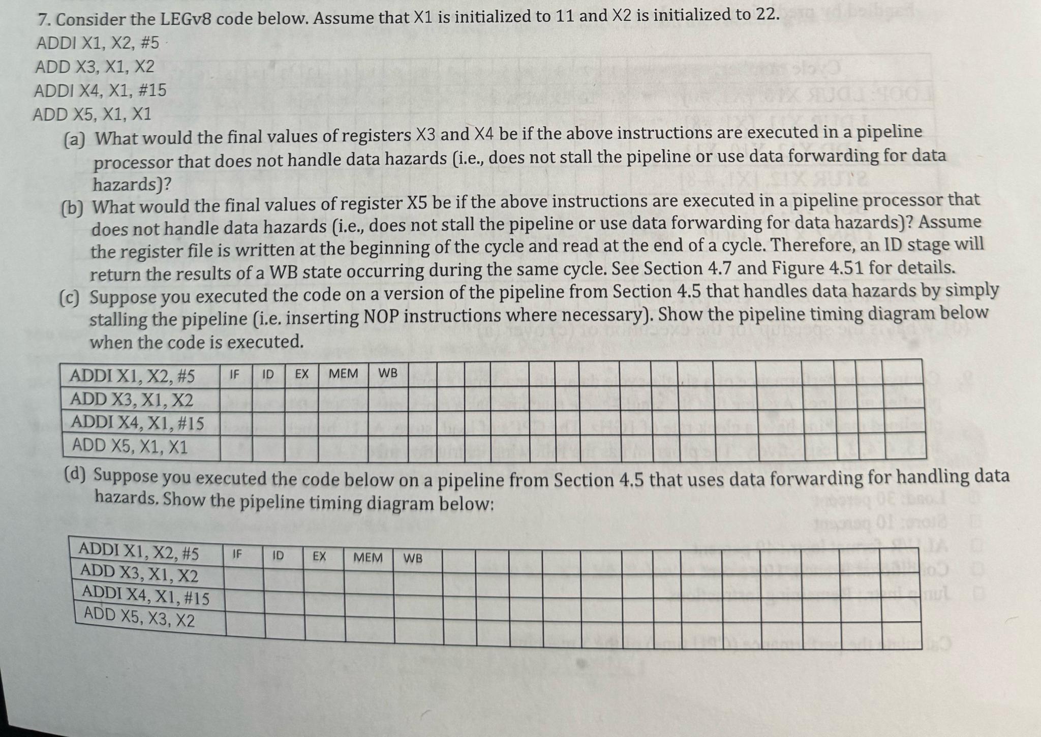  Consider the LEGv8 code below. Assume that x1 is initialized to