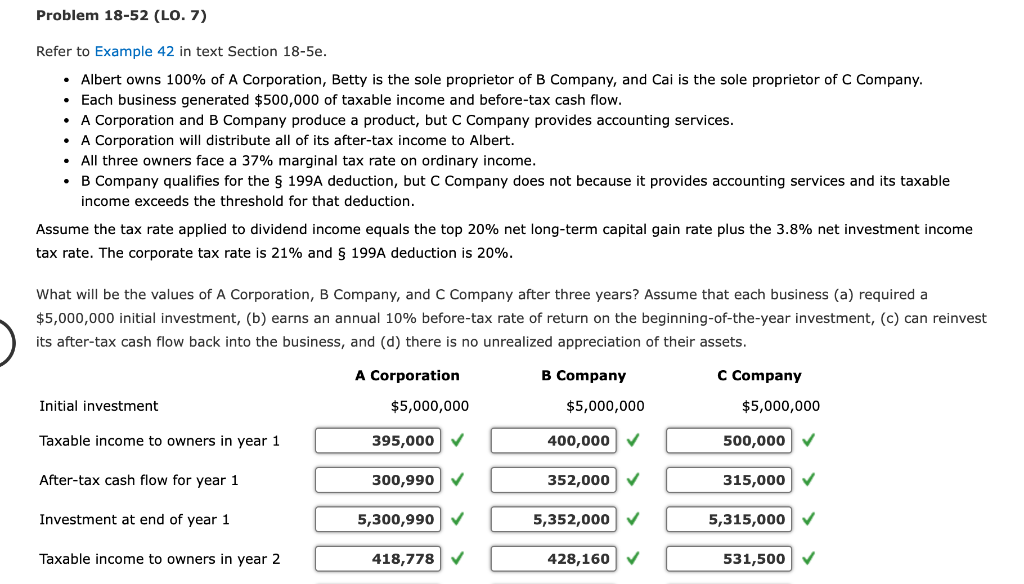 Please help with the blank I did wrong Problem 18-52 (LO. 7)