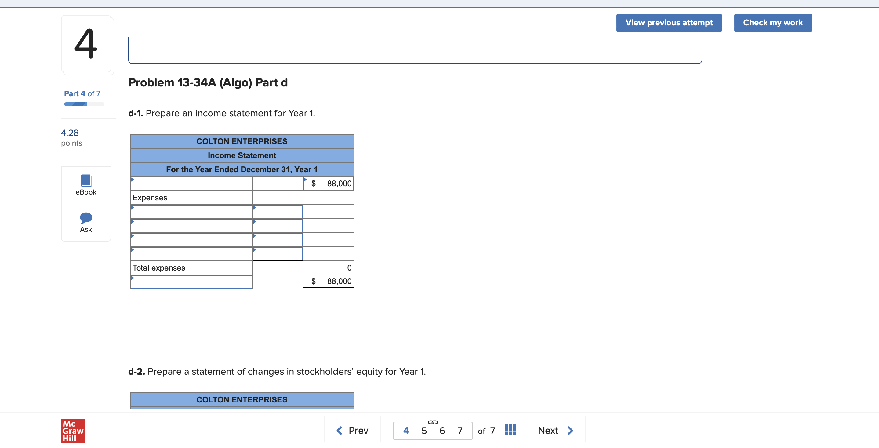 events for Year 1, the first year of operation: 1. Acquired $48,000