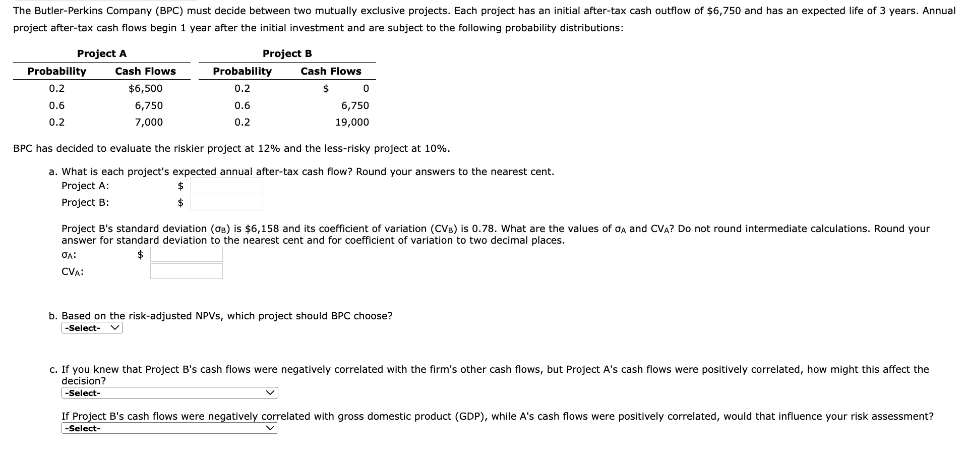 project after-tax cash flows begin 1 year after the initial investment