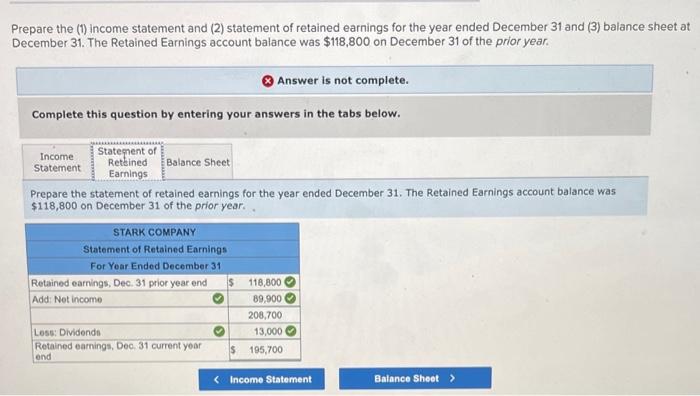 random order) from the adjusted trial balance of Stark Company, Notes payable