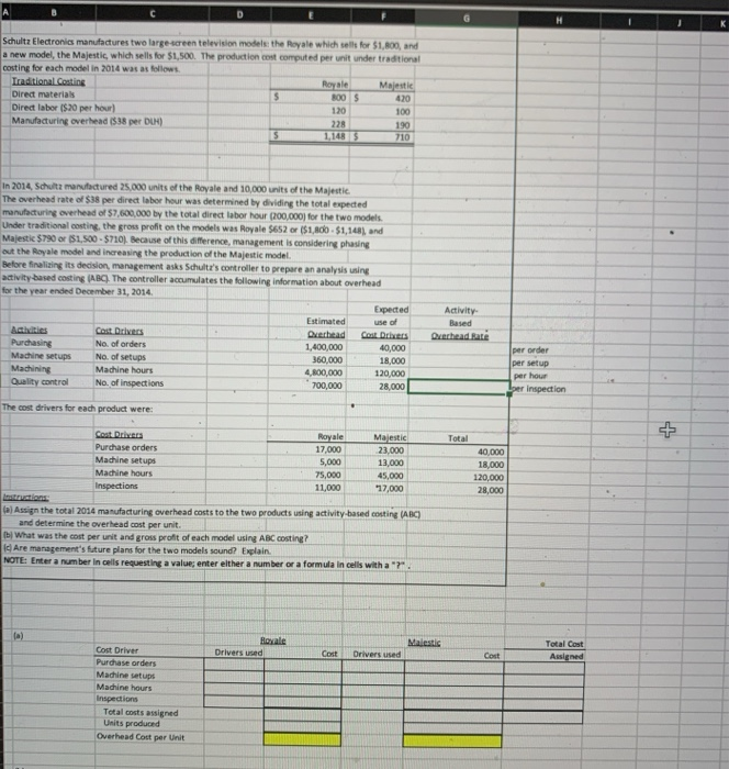  D Schultz Electronics manufactures two large-screen television models: the Royale which