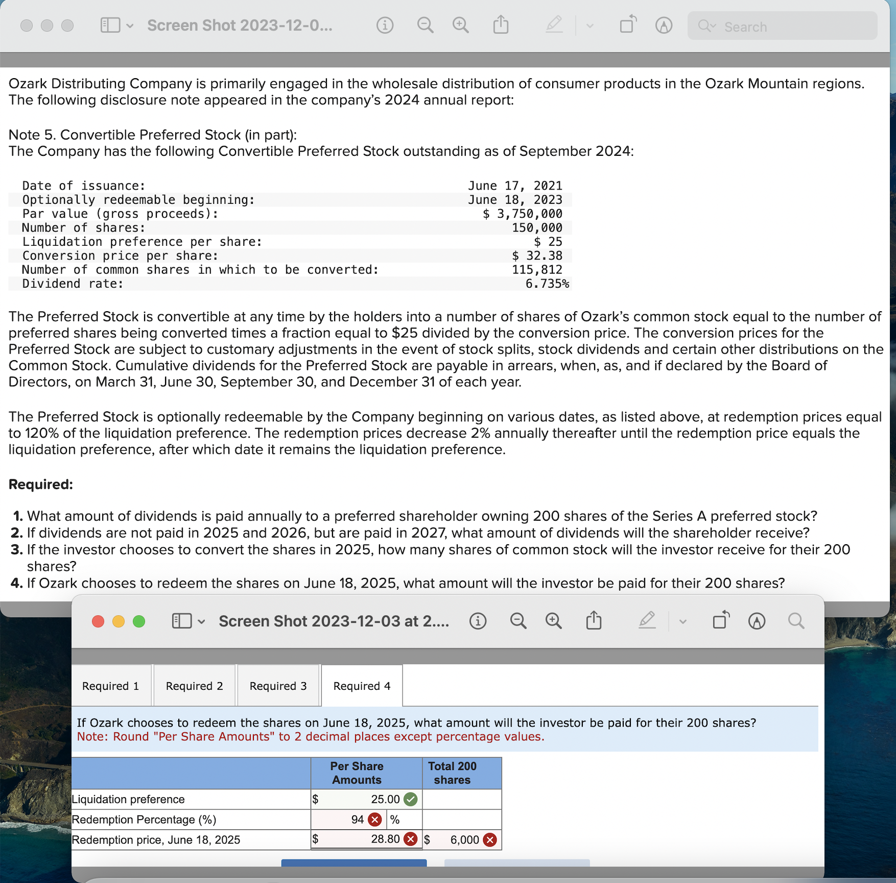  Could someone please help me with ONLY required 4 on this