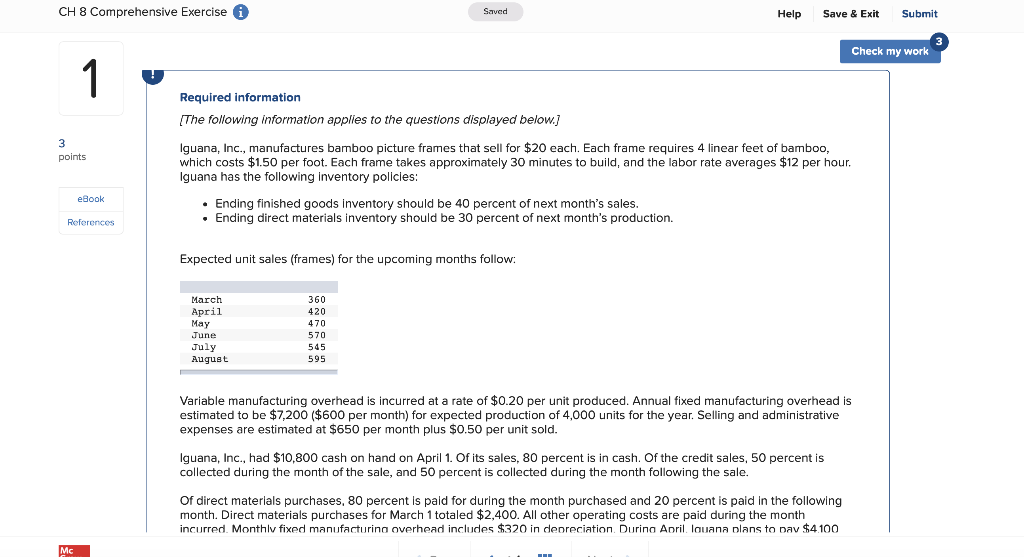  CH 8 Comprehensive Exercise i Saved Help Save & Exit Submit