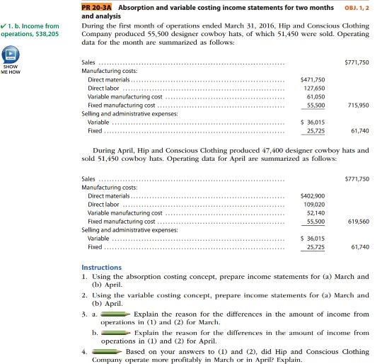 Hello, Need help with this problem (attached). Thank you! PR 20-3A Absorption