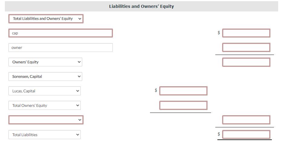 of Lucas' assets and liabilities.) The post-closing trial balances of two proprietorships