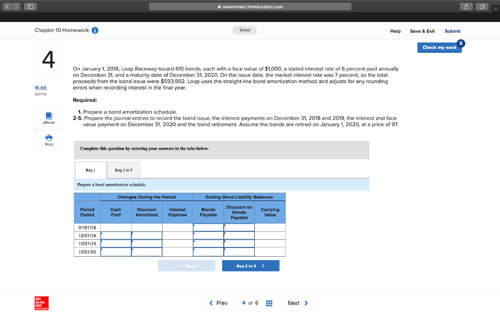  Chapter 10 Homework Saved Help Save & Exit Submit Check my
