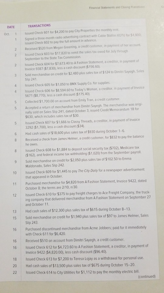 I can I just get help journalizing this entries Financial Statements and