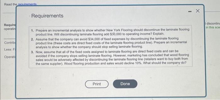 laminate flooring add $30,000 to operating income? Explain. 2. Assume that the