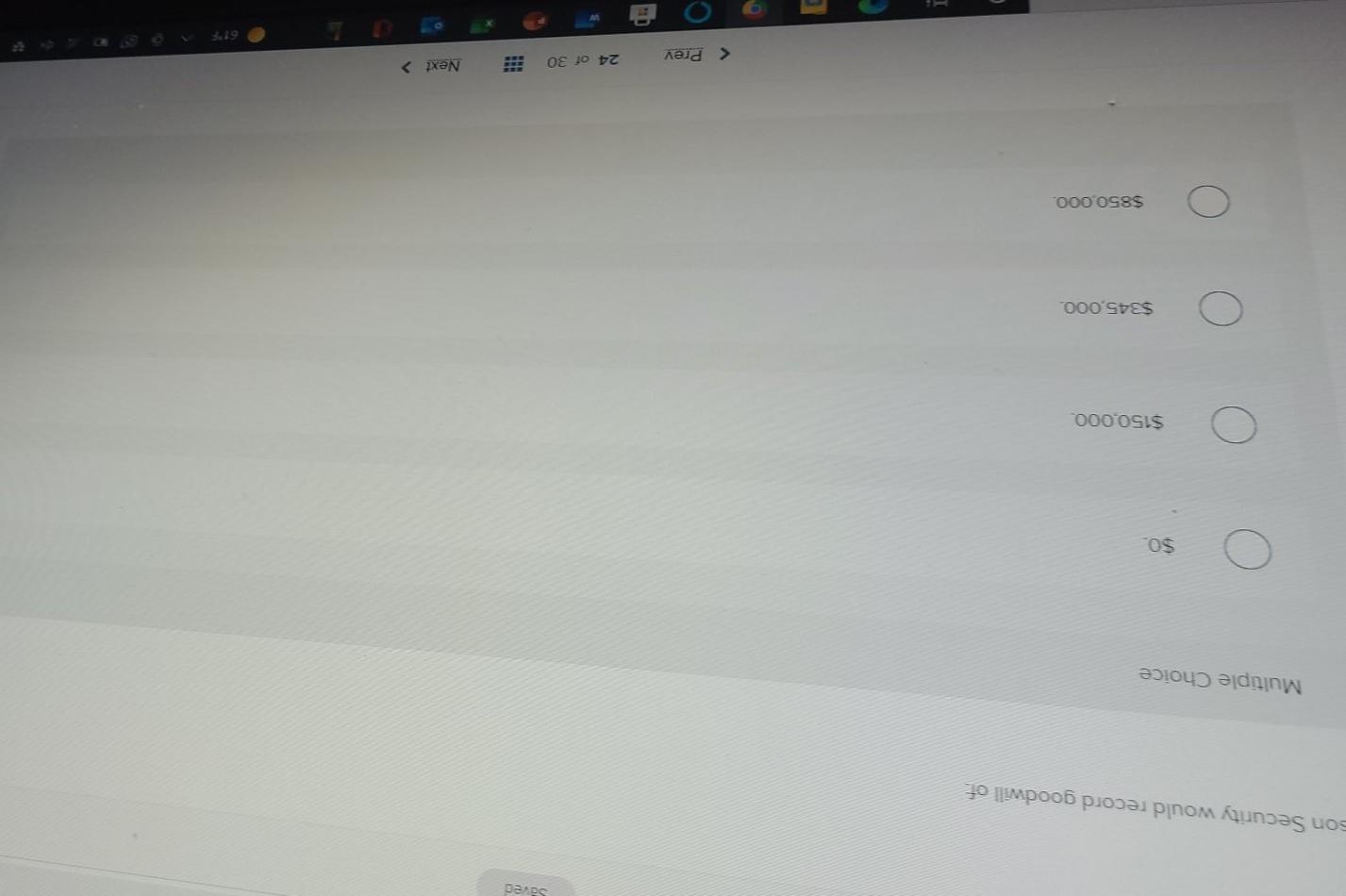 Hudson Security Incorporated purchased Henderson Company, paying $850,000 cash. The book values