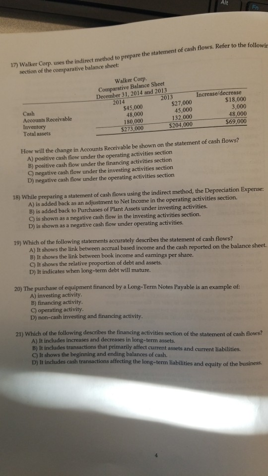 can I get help with this question please 17 Walker Corp,