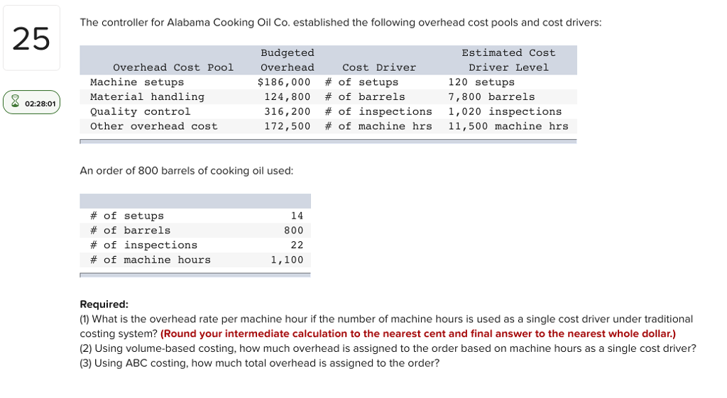 costing, fixed manufacturing overhead costs would be classified as: Multiple Choice 02:28:38